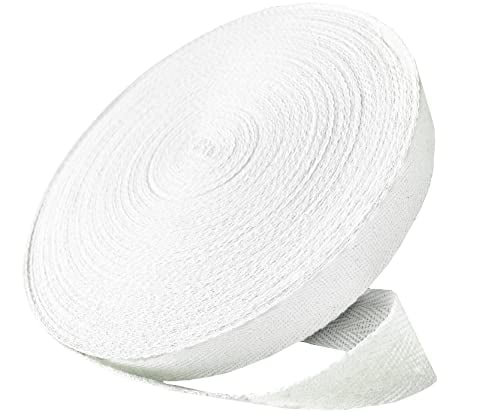50 Yard Cotton Twill Tape Ribbon Beige, 1/2 Inch Soft Natural Webbing Tape Herringbone Bias Tape for Sewing DIY Craft 