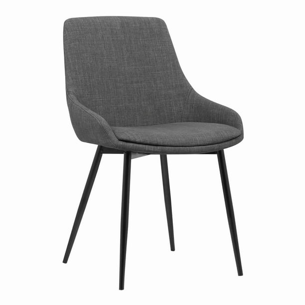 Fabric Upholstered Dining Chair With, Modern Dining Chairs Black Metal Legs