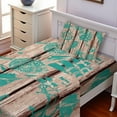 thumbnail image 2 of Ambesonne Nautical Fitted & Top Sheet Set with Sham, Shell Helm and Ship, Turquoise and Brown, 2 of 5