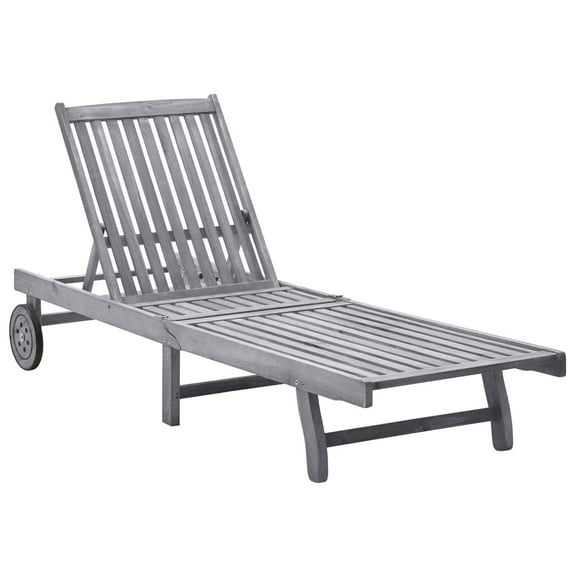 Tumbona Casafoyer de Madera Maciza de Acacia con Respaldo Ajustable