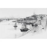 The Quays of The Grand Harbour At Valletta Malta by Charles William Wyllie From The Picturesque Mediterranean Circa Poster Print, Large - 34 x 22