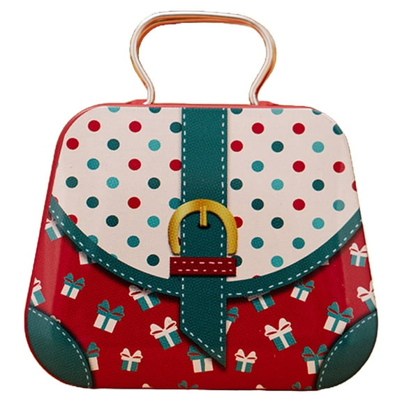 Christmas Cookie Tins with Handles Xmas Candy Tin Small Metal Candy Box Mini Tinplate Cookie Candy Boxes for Gift Giving Holiday Party Favors, 7 Styles, 2.8 x 2.4 Inch