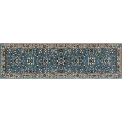 Art Carpet Kensington Serene border Aqua, Beige 2'7" x 11' Rug