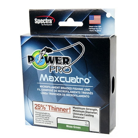 - Power Pro Maxcuatro Braided Line 150 Yards, 20 lbs Tested, 0.007