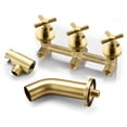 thumbnail image 5 of Brushed Gold Waterfall Wall Mount Tub Faucet with Hand Shower and Rough in Valve, 5 of 10