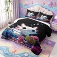 thumbnail image 3 of Manfei Kawaii Axolotl Pattern Twin Quilt Set,3D Print Salamander Twin Coverlet Set,2-Piece,1 Bedspread and 1 Pillowcase, 3 of 7