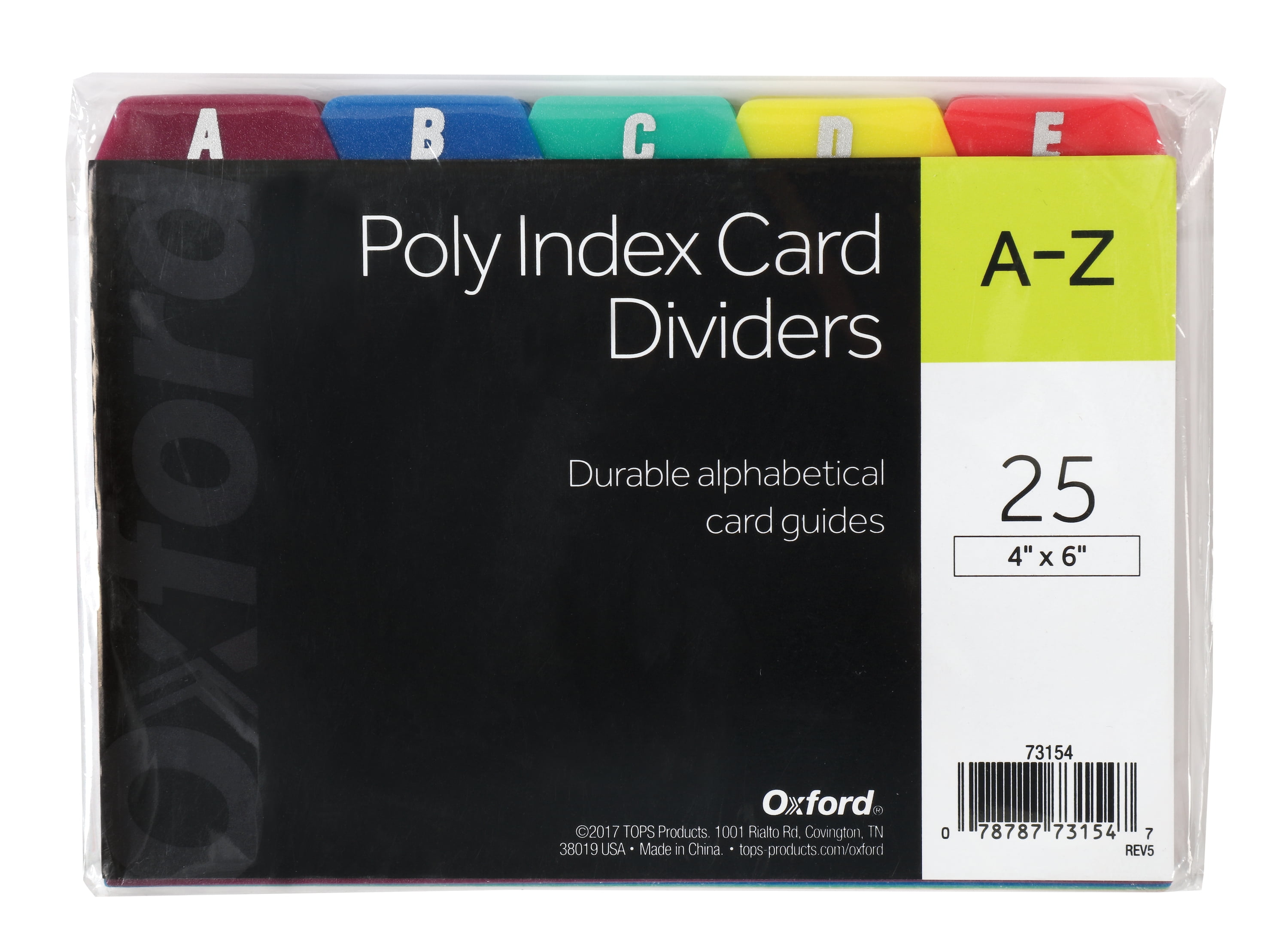 /set 25 / Esselte A-z Durable 1/5 Cut Tab Poly Card Guides 6" X 4" s 5 Tab