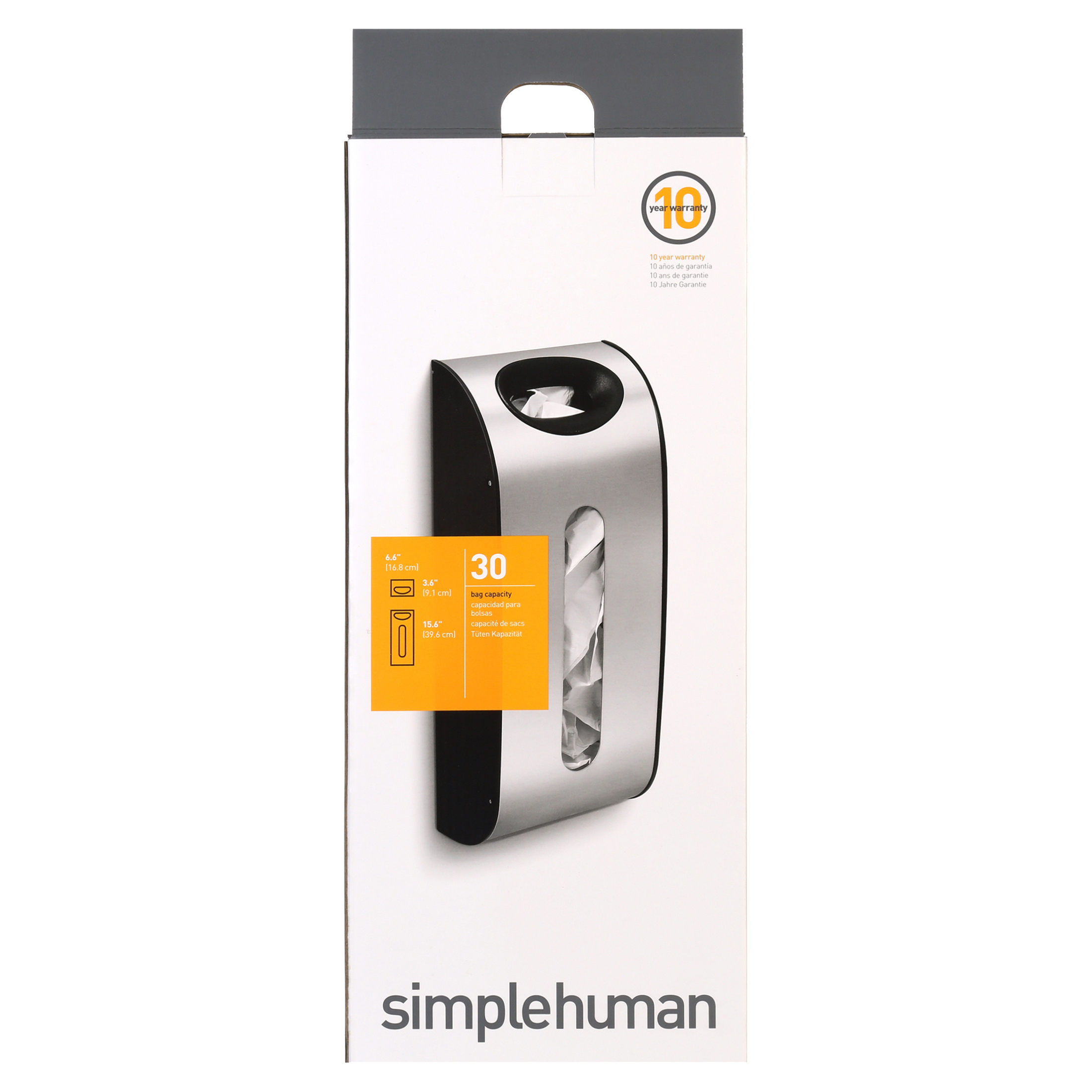 simplehuman Wall Mount Grocery Bag Dispenser, Brushed Stainless Steel - image 4 of 11