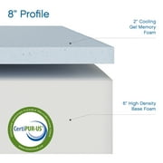 Cool Gel 8 Queen Medium Tight Top Gel Memory Foam Mattress, White
