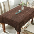 thumbnail image 4 of GZHJMY Unbreakable Square Tablecloths with Dust and Wrinkle Resistance-60x90In,Brown Solid Wood Texture Wedding Kitchen Picnic Buffet Holiday Party Decoration, 4 of 7