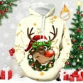 thumbnail image 2 of Fiaer Christmas Hoodies for Men Oversized Loose Fit Hooded Sweatshirts Funny Reindeer Printed Long Sleeve Xmas Tops with Pocket White XXL, 2 of 3