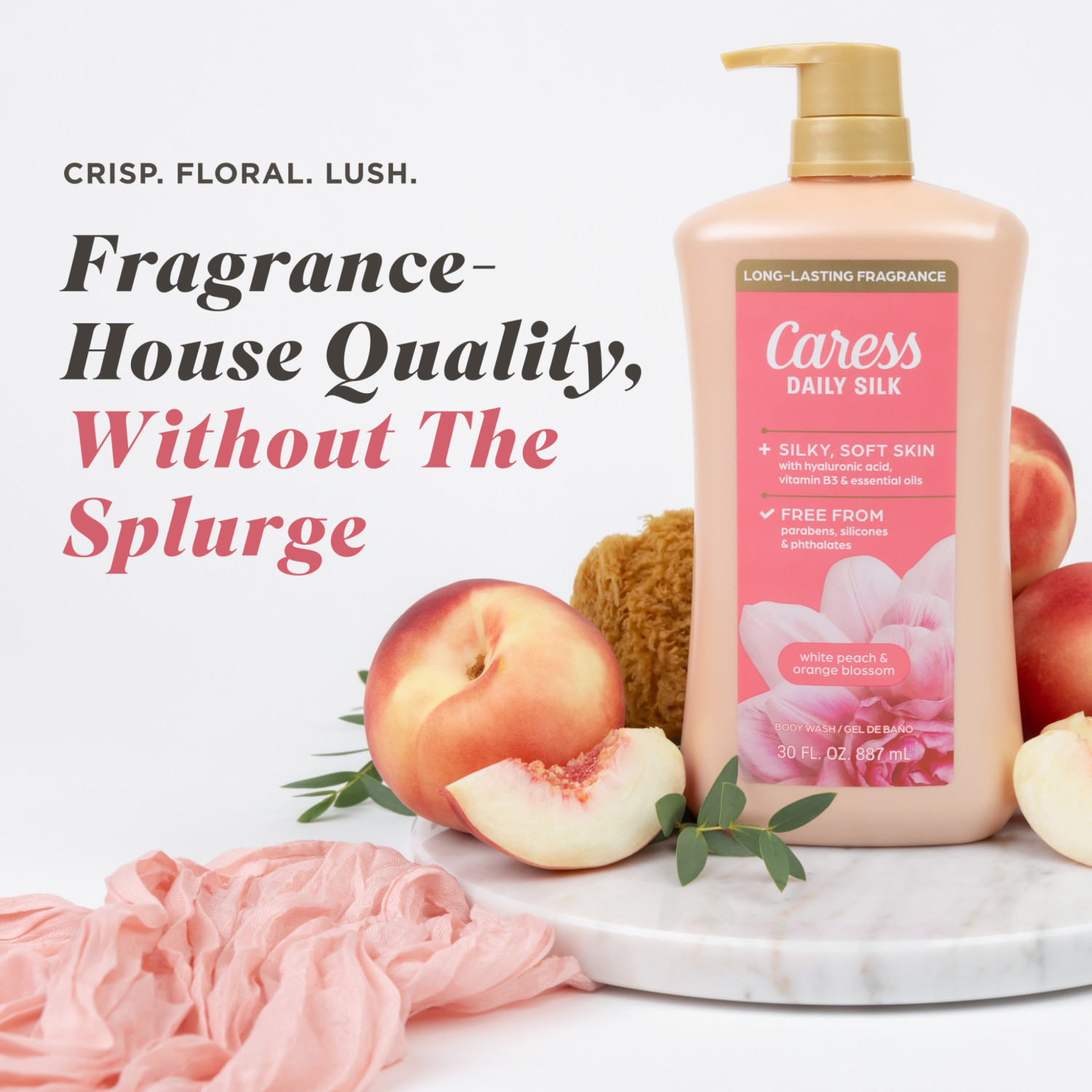 Caress Daily Silk Moisturizing Body Wash White Peach photo 3