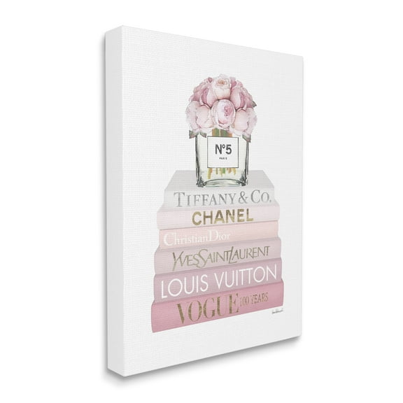 Stupell Industries Pink Rose Bouquet Fashion Style Bookstack, 36 x 48, Design by Amanda Greenwood
