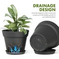 thumbnail image 4 of 4 Inch Plastic Plant Pots with Drainage Holes and Trays – 8 Pack Small Nursery Pots for Indoor & Outdoor House Plants and Flowers, Seedling Starter Planters, Matte Black, 4 of 13