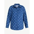 thumbnail image 5 of No Boundaries Sleepwear Woven Cotton Button-Down Shirt, Women's XS-XXL, 5 of 5