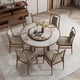 thumbnail image 2 of Combination Glossy Dining Tables Rock Plate High End Light Luxury Round Wooden Dining Tables Mesa Plegable Furniture Set QF50DT My Lux Decor Round, 2 of 22