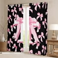 thumbnail image 2 of Manfei Personalized Initial T Blackout Curtains Set of 2 (52x84 Each) for Preppy Child,Dreamy Princess Window Curtains,Pink Ribbon Bow Knot Curtains and Drapes,Luxury Bedroom Decor, 2 of 6