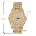 thumbnail image 4 of Charles Raymond Mens Big Rocks with Arabic Numerals Fully Iced Out Colorful Dial Blinged Out Hip Hop Watch - ST10327AR Single Gold, 4 of 4