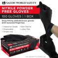 thumbnail image 2 of Salon World Safety Black Nitrile Disposable Gloves, Box of 100, Size X-Large, 4 Mil Thick - Latex Free, Powder Free, Textured Tips, Food Safe, Comfortable, Extra-Strong Protective Working Gloves, 2 of 7