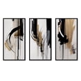 thumbnail image 2 of Designart "Expression in Black, White, and Gold I" Abstract Framed Wall Art Set Of 3 - Black Modern Frame Gallery Wall Set For Home Decor, 2 of 6