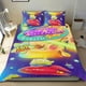 thumbnail image 1 of Alienígenas del Planeta Pizza Conjunto de sábanas temático, trío de piezas, cómodo y amigable con la piel, diseño único, regalo de decoración para el hogar para familiares, amigos y fans,135cm *200cm, 1 of 6