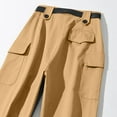 thumbnail image 6 of LLYwey Womens Trousers Women's Loose Pants Casual Sports Pants Drawstring Cargo Pants Wide-leg Pockets High Waisted Pajama Pants Female Long Pant Style H1591 Khaki L, 6 of 8