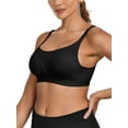 thumbnail image 2 of Deyllo Women High Impact Sports Bra Full Coverage Workout Bras Wireless Non Padded Support Black Exercise Bra Clothes Size 38C, 2 of 4