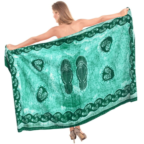 HAPPY BAY Women's Beach Bikini Wraps Sarong Swimwear Cover up Wrap Skirt Bathing suit Swimsuit Pareo Coverups for Women One Size Shamrock Green, Floral