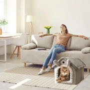 Nebwoak Cat Bed Cave Foldable Dog House Kennel Bed Mat for Small Medium Dogs Cats Winter Warm Chihuahua Cats Den Pet Products Basket Puppy Cave Sofa