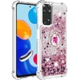 thumbnail image 4 of for Xiaomi Redmi Note 11 4G Glitter Case with Ring Holder, Bling Sparkle Floating Liquid Soft TPU Cushion Fashion Clear Case Cover for Xiaomi Redmi Note 11 4G/Redmi Note 11S  Rose Gold, 4 of 7
