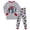 Light Gray, variant on Boys Pajama Set 2 Piece Long Sleeve Pants Cartoon Print Sleepwear Dark Gray, Size 3-4 Years