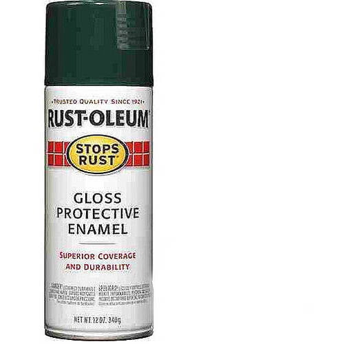 Rust-Oleum Stops Rust Gloss Protective Enamel Dark Hunter Green Spray Paint, 12 oz