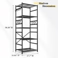 thumbnail image 2 of 5-Tier Metal Shelving Unit with Hooks and Leveling Feet - Sturdy, Wobble-Free Storage Rack for Garage, Kitchen, Pantry , 17.7"W x 11.8"D x 72.2"H, Black, 2 of 9