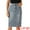 Grey Blue, variant on DARING DIVA Women's Jean Back Vent Midi Length Denim Skirts XS Ginger Yellow