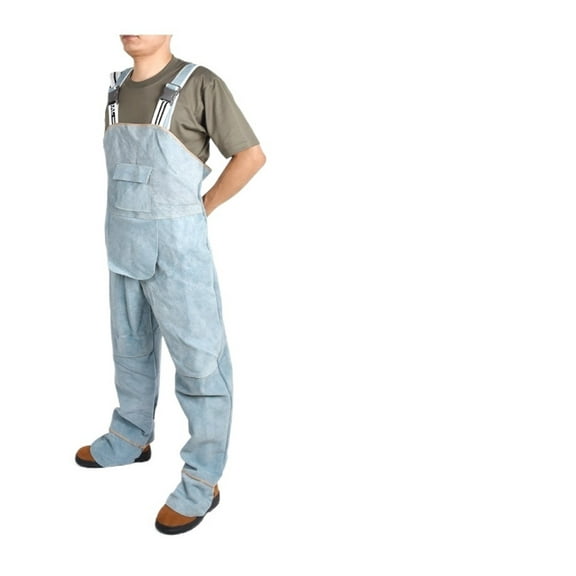 Welding Clothing Mens Bib Overalls Safety Coverall High Temperature Protective Leather Flame Retardant Repair Welder Strap pants ,Easy to Use