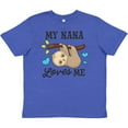 thumbnail image 3 of Inktastic My Nana Loves Me with Sloth and Hearts Youth T-Shirt, 3 of 5