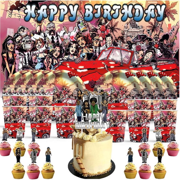 Homies Birthday Cups Party Supplies Decor Backdrop Paper Plates Fans Decorations Banner