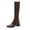 Brown, variant on Women's Knee High Boots Fashion Casual Chunky Heel Thick-Sole Comfortable Versatile Dressy Boots Women's Winter Cozy Booties Shoes