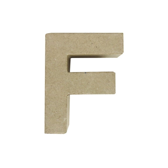 PA Paper Mache 4" Letter F Kraft