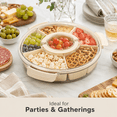 thumbnail image 6 of Divided Serving Tray with Lid and Handle Large Snack Container Snackle Box Food Platter for Charcuterie Veggie Fruit, 6 of 7