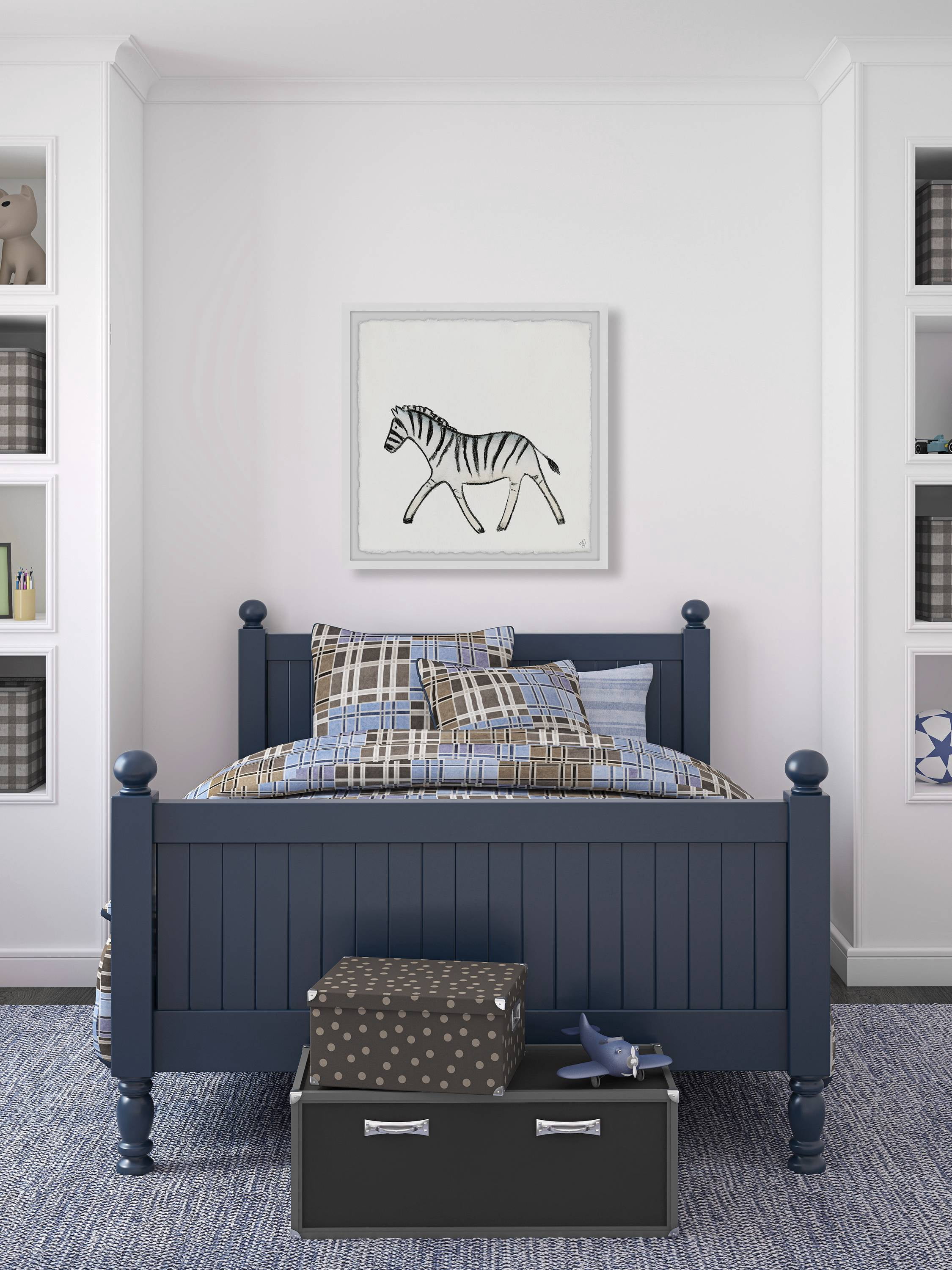 Marmont Hill Walking Zebra Framed Wall Art
