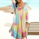 thumbnail image 2 of Vestido Tie Dye Mujer Suelto Casual Poliéster Cuello Redondo Manga Larga Ropa De Otoño Amarillo M, 2 of 5