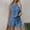 Blue, variant on Summer Outfits for Women 2 Piece Cotton Linen Short Sleeve Tank Top and Shorts 2025 Casual Loose Lounge Sets