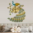 thumbnail image 3 of ChicHomey Metal Living Room Luxury Peacock Large Wall Clock 3D Wall Watch Home Decor Gift, 3 of 7