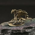 thumbnail image 2 of Mini Bronze Wing Dragon Statue Cute Decoration Home and Office Decoration, 2 of 5