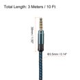 thumbnail image 2 of 2 Pack Aux Cable 3.5mm Male to Male Nylon Braided 10Ft 4 Pole Hi-Fi Stereo Sound Auxiliary Cord Blue, 2 of 6