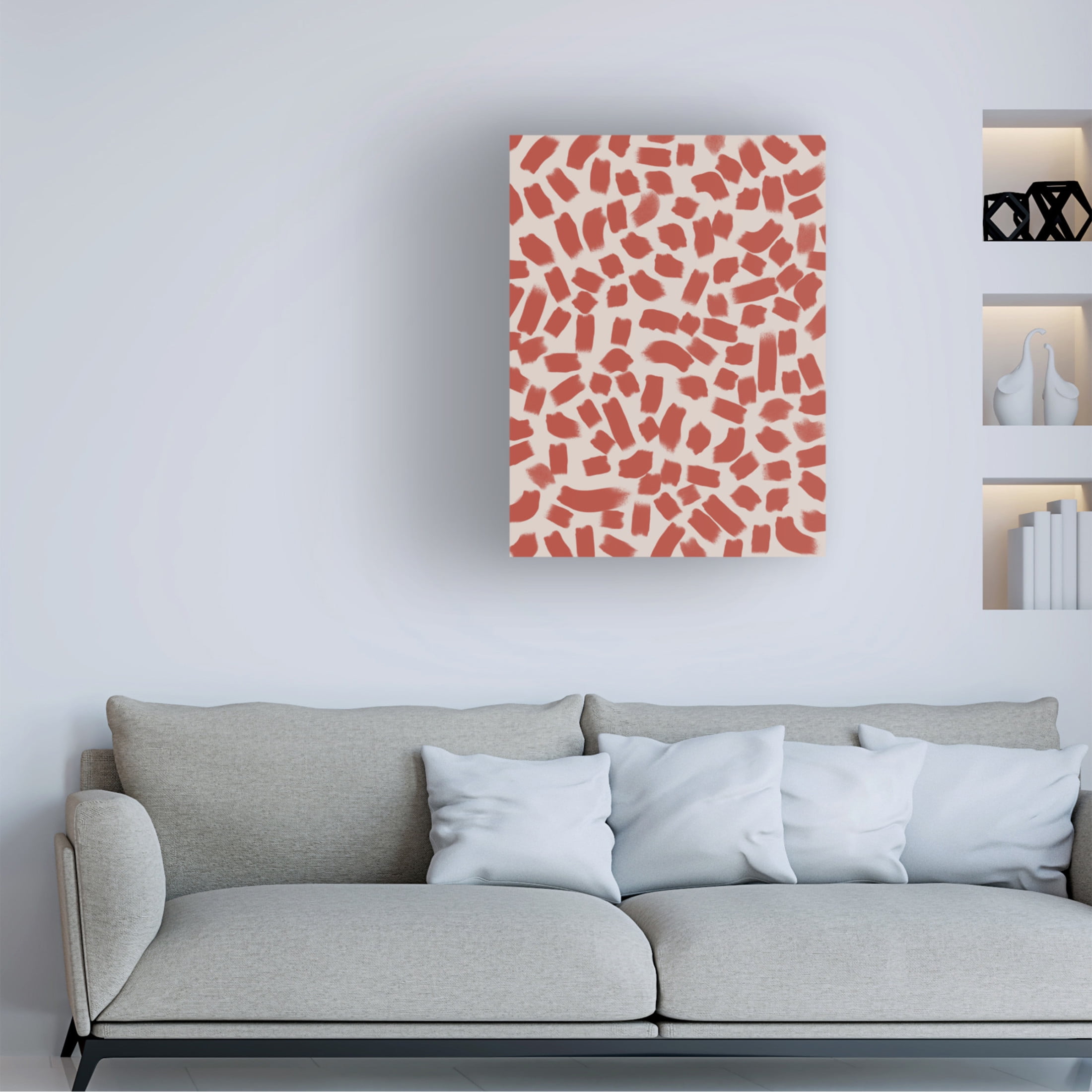 Canvas Wall Art - Treechild 'Orange Short Strokes' Wall Art for Living Room, Bedroom, or Office D?cor by Trademark Fine Art - 18 x 24 Inches