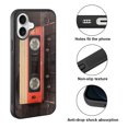 thumbnail image 2 of WIRESTER Shockproof Soft Rubber Cover Case for Apple iPhone 16 6.1" 2024, Red Vintage Cassette Tape, 2 of 5