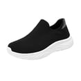 thumbnail image 2 of HTHLVMD Men's Knit Mesh Slip-Ons, No-Lace Comfort Sneakers, Lightweight Walking Shoes, Women's Walking Shoes Slip On Sneakers Comfort Lightweight Non Slip Workout Gym Nurse Shoes, Black 7, 2 of 7