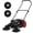 Black + red, variant on Walk-Behind Hand Push Floor Sweeper, 25.6 in Sweeping Width Manual Non-Electric, 5-Gallon Waste Container, Adjustable Folding Handle for Garage, Workshop, Driveway, Patio